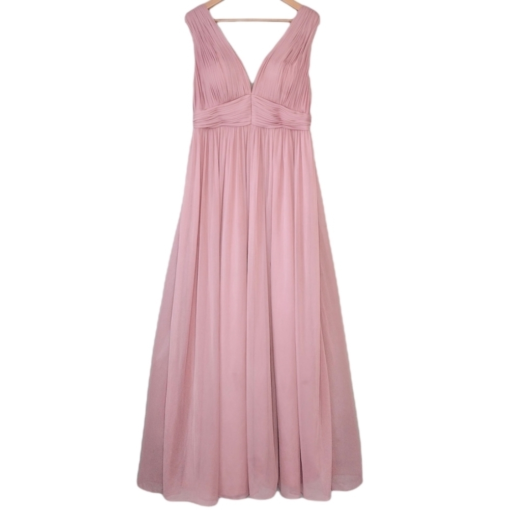 NWT Azazie Sz A12 Fairy Pixie Dusty Rose Bridesmaid Maxi Dress
